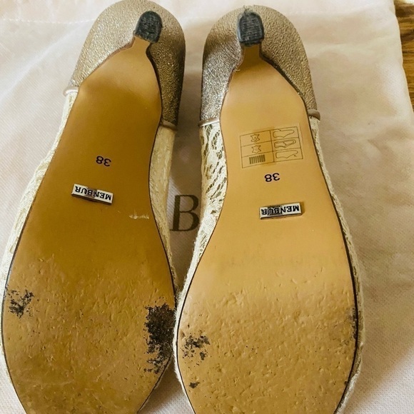 Menbur platform lace peep toe heels. Size 38=8 US. 4 inch heels. Worn once. - Picture 8 of 15